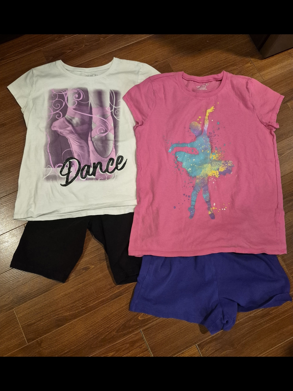 Pink Dance T-Shirt with Colorful Ballerina And Pink Ballet Shoes Tee With Short